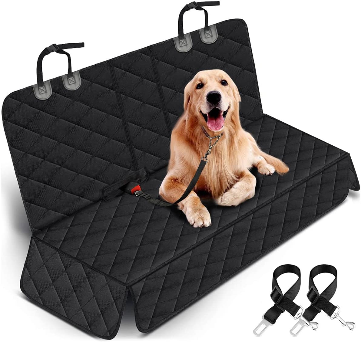 Premium Waterproof Dog Car Seat Cover - Ultimate Back Seat Protector for Pets & Kids - Non-Slip Design Fits Most Cars, SUVs, and Trucks - Black