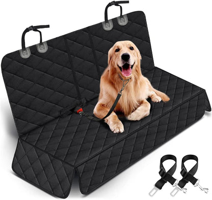 Premium Waterproof Dog Car Seat Cover - Ultimate Back Seat Protector for Pets & Kids - Non-Slip Design Fits Most Cars, SUVs, and Trucks - Black