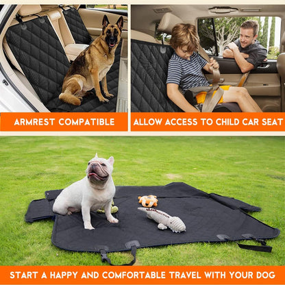 Premium Waterproof Dog Car Seat Cover - Ultimate Back Seat Protector for Pets & Kids - Non-Slip Design Fits Most Cars, SUVs, and Trucks - Black