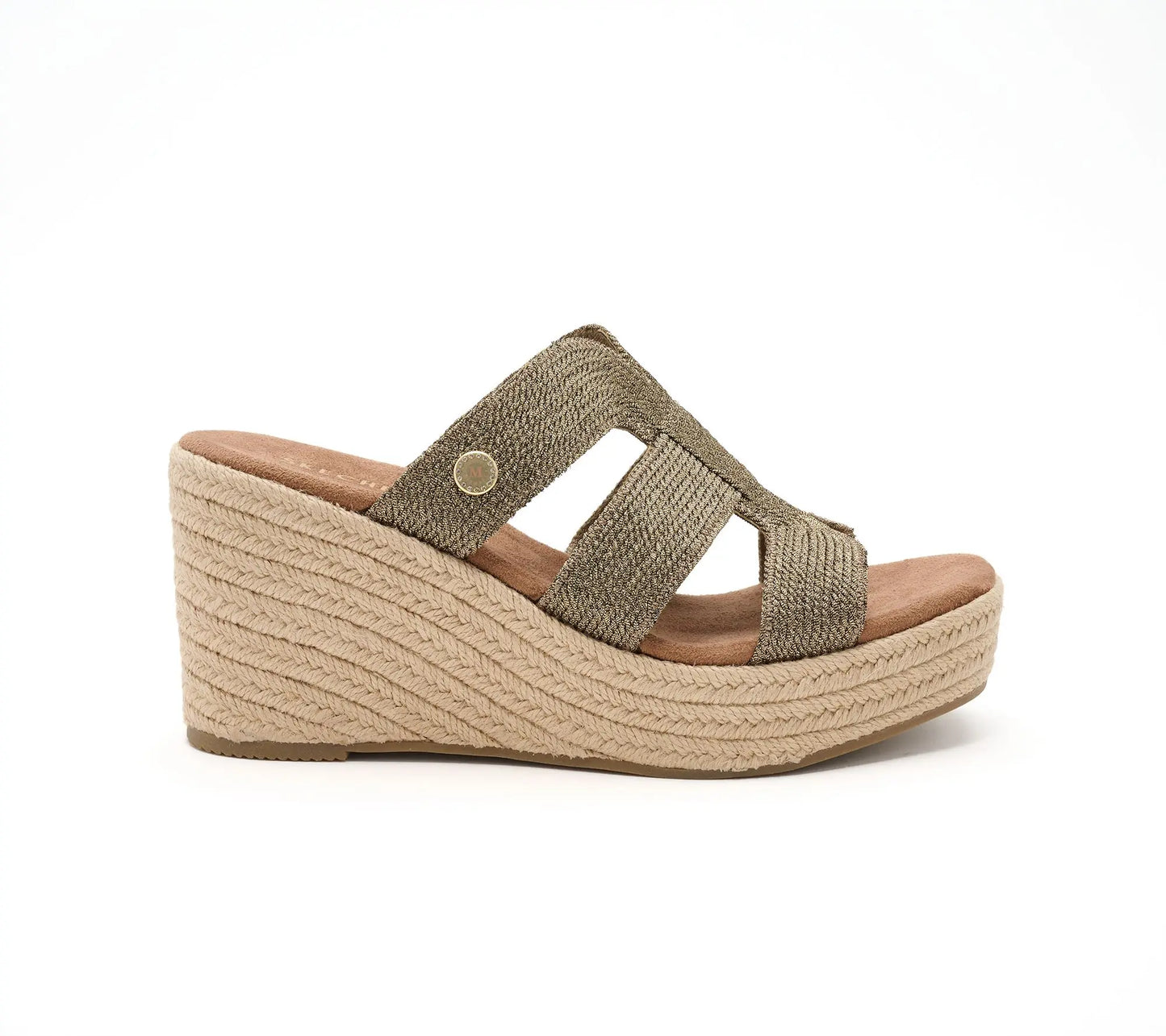 Martha Stewart X Skechers Metallic Jute Slide Wedge Sandals